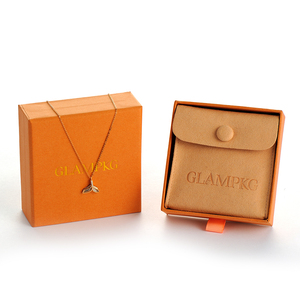 Custom Gold Logo Luxury <b>Orange</b> Jewelry Box with White Foam Insert Sliding Drawer for Earrings Necklace OEM ODM Wholesale - Product Image 5