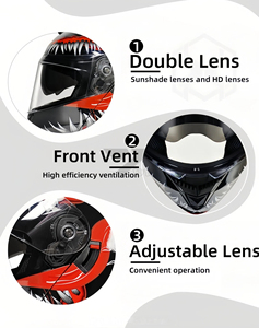 Casco de motocicleta con sistema de frenos antibloqueo de cara abierta Modular Unisex de alta calidad con aprobación de punto doble <span class=keywords><strong>Vior</strong></span> 1 año de garantía - Product Image 4