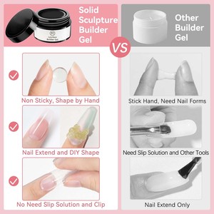 Gel Sólido para Esculpir Uñas 3D: Transparente y Blanco, Antiadherente para Esculpir - Product Image 2