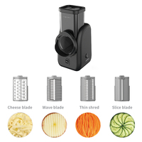 Migecon Hachoir à fromage multifonctionnel, râpe à légumes rotative avec 4 lames à tambour interchangeables