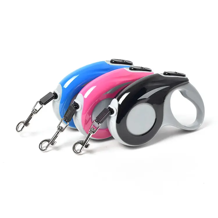 Wholesale 3m/5m Adjustable Nylon Rope Custom Print Automatic Flexi Leash Retractable Flexi Dog Leash