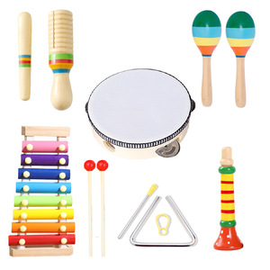 Wholesale Wooden Percussion <b>Instrument</b> Set With Xylophone Maraca Piccolo Flute Sound Tube For Kids <b>Music</b> Education And Play - Product Image 1