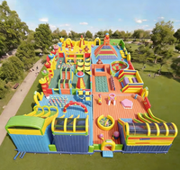Aire de jeux gonflable géante Hualong à deux zones, de qualité commerciale, pour les enfants, destinée aux parcs urbains
