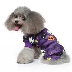 New Arrival Dog Clothes Pet Clothes 2021 Halloween Purple Head Cosplay Suit Pet Supplies