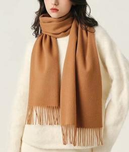 カスタムロゴ冬レディースカシミヤスカーフ無地デザイナー高級ロングタッセルパシュミナウールストールスカーフ女性用 - Product Image 4