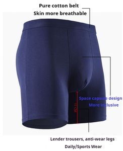 Men's Extra <b>Long</b> Leg Gym Underwear Loose Fit Spandex Trunks Mid-rise Reinforced Anti-Roll Anti-Chafe Big Size Extra Comfortable - Product Image 4