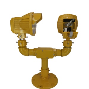 Balise d'avertissement aérien à double tête LED jaune clignotante pour piste de taxiage, conforme ICAO FAA, IP54, solaire, pour aéroport - Product Image 1