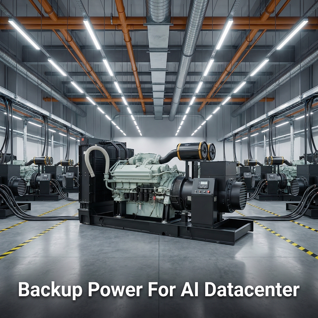 EPC Datacenter Generator System Super Silent Closed Cycle Water-cooled Load Sharing Industrial Use Maintenance Free ISO9001 CE