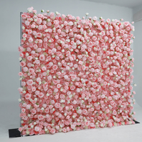 MoKtong Pink Rose 5D Flower Wall Backdrop 8ft X 8ft dengan Kain Kain Zipper di Bagian Belakang untuk Dekorasi Lamaran Romantis dan Ulang Tahun.