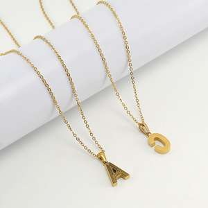 ZOGXIN Letter Necklace 18K Gold Plated Stainless Steel Alphabet Pendant Unisex Everyday Wear - Product Image 3