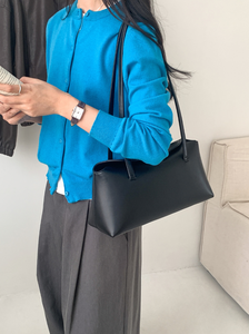 Sac à bandoulière noir minimaliste en PU souple, sac fourre-tout, sac à main, sac bandoulière pour usage quotidien - Product Image 6