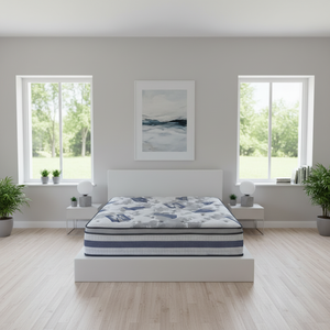 Matelas de luxe full size mémoire + ressorts ensachés, tissu respirant - Idéal pour chambres d'hôtes & petits espaces. - Product Image 2