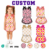Robe d'été personnalisée pour filles, vente en gros, tenue de sport personnalisée pour enfants, motifs variés, vêtements de yoga et de sport pour bébés et enfants