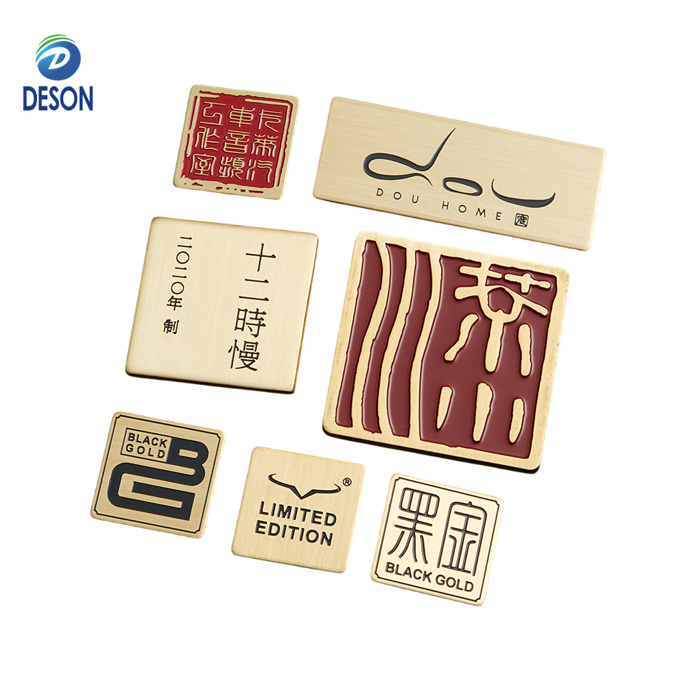 Deson Printing Modern Silver-Plated Personalized Metal Disc Stamping Tags Name Plate Holder with Hole for DIY Craft