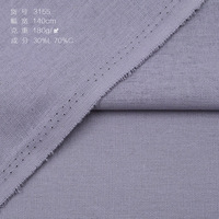 Tissu fin en lin et coton teint uni 175 g/m² pour vêtements et pantalons, prix abordable, fabricant de Guangzhou