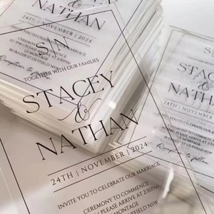 Tarjeta <span class=keywords><strong>de</strong></span> Invitación <span class=keywords><strong>de</strong></span> Boda Transparente Personalizada, Nombres en Lámina Dorada y Código QR, para Despedida <span class=keywords><strong>de</strong></span> Soltera y Evento <span class=keywords><strong>de</strong></span> Boda - Product Image 3