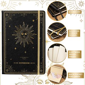 Tùy chỉnh cao cấp thiên A5 Máy Tính Xách Tay Cá Nhân lá vàng Chiêm Tinh giả da cai trị trang Tạp Chí - Product Image 2