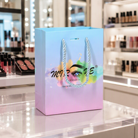 Luxus-Shop Logo Bedruckte Blumen-Geschenkverpackungstasche mit Baumwollseil-Griffen Große Geschenktasche für Boutiquen