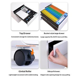 Armadio Archivio in Acciaio Mobile per Ufficio con 3 Cassetti, Serratura, Ignifugo, Design Moderno e Semplice - Product Image 3