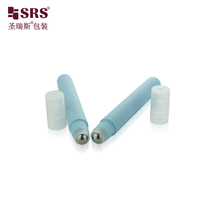 Flacon roll-on vide rafraîchissant de 10 ml, couleur personnalisée, pour sérum contour des yeux, avec long support et bouchon long