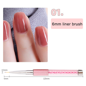 Custom Logo Pearl Pink <b>Nail</b> Brush Set Flat Round Oval Liner Ombre Gradient French Painting 3D Acrylic <b>Extension</b> Manicure Brush - Product Image 6
