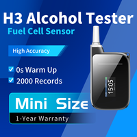Alcootest Airsense H3 haute précision, testeur d'alcool professionnel, capteur à pile à combustible, réponse rapide, batterie lithium rechargeable