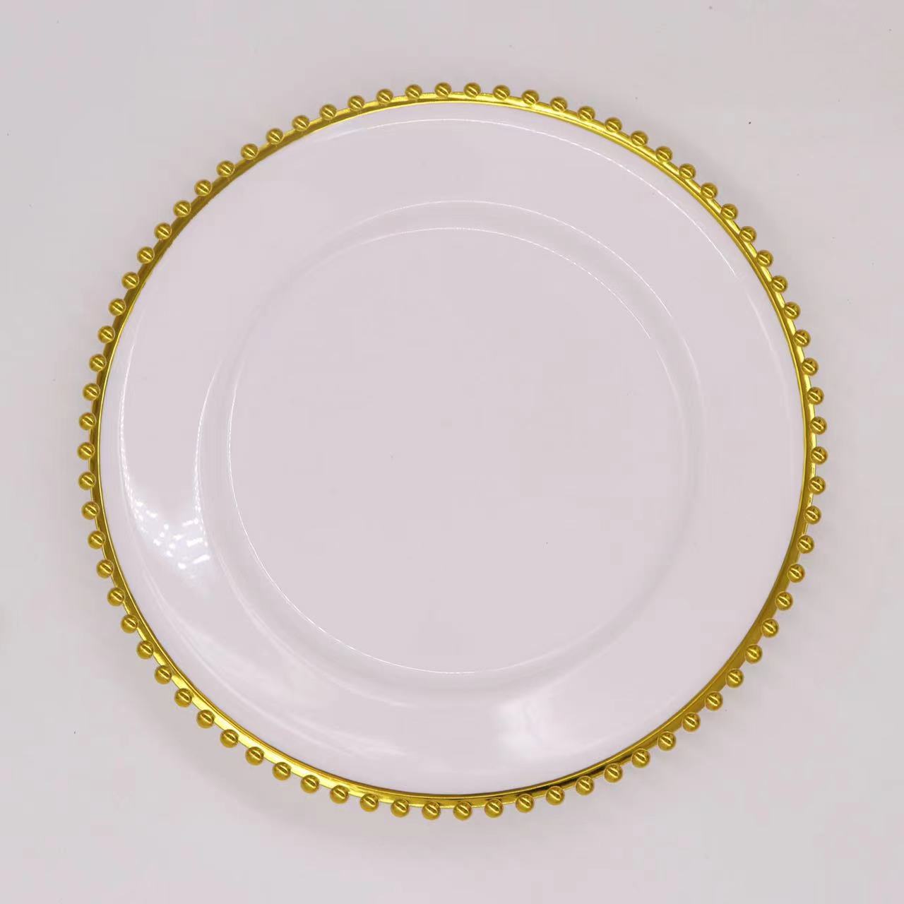 Perles de bord or + fond blanc