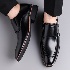 Chaussures habillées pour hommes à boucle Monk en cuir véritable, bout rond, semelle extérieure en caoutchouc antidérapante, pour le bureau et la carrière, toutes saisons - Product Image 4