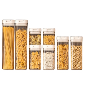 Stackable Airtight Food Storage <strong>Containers</strong> Set BPA Free <strong>Clear</strong> <strong>Plastic</strong> Kitchen &amp; Pantry Cereal Organization Canisters with <strong>Lids</strong> - Product Image 1