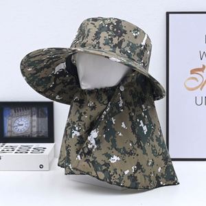 Sombrero de pescador de ala ancha para verano, protección solar, gorra de pesca, sombrero de safari, gorro con cubierta para el cuello, para viajes, ciclismo, esquí - Product Image 4
