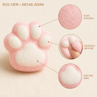 Jouet Squishy Patte de Chat Mignonne en Peluche TPR à Remontée Lente Anti-Stress à Presser pour Enfants et Adultes, Cadeau Pastel, Vente en Gros