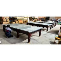 Mesa de Billar Ruso Stellarway de 12 pies con Estructura de Madera Sólida, Pizarra de 45 mm, Cojín de Acero y Marco Superior Dividido para Torneos Comerciales