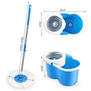 Floor Cleaning Adjustable Rotating Clean Microfiber Spinning Mops 360 Degree Rotatable Magic Spin Mop And Bucket Set