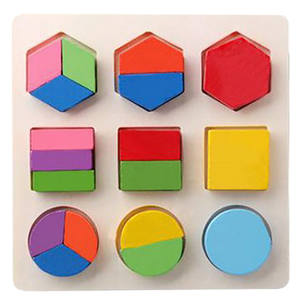 Puzle Montessori de formas geométricas de madera para niños, bloques de matemáticas de clasificación, juego educativo de aprendizaje preescolar, juguetes para niños pequeños - Product Image 6
