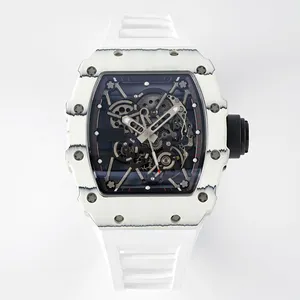 Tendenze all'ingrosso completo nuovo cinturino in Silicone in fibra di carbonio orologio automatico orologio meccanico di alta qualità orologio maschile