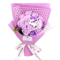 Duftende Braut 19 Stück künstliche Seife Rose Nelke Blumenstrauß Geschenk transparente Box für Valentinstag Muttertag Hochzeit