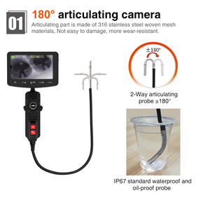Endoscópio Industrial QBH 6mm/8mm com Articulação Bidirecional e LED, Câmera de Vídeo com Direção de 360 Graus para Motor de Carro e Tubulações - Product Image 3