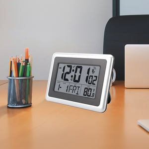นาฬิกาอะตอมมิกดิจิตอลแบบคลื่นวิทยุจากสหรัฐอเมริกา ตั้งโต๊ะ/แขวนผนัง หน้าจอ LCD เงียบ แสดง<span class=keywords><strong>เวลา</strong></span> วันที่ วินาที วันในสัปดาห์ 4 โซนเวลา - Product Image 4