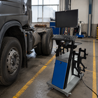 Aligneur de roues de camion 3D haute performance |   6 capteurs ZigBee CCD |   Machine d'alignement 4 roues pour semi-remorque autobus multi-essieux
