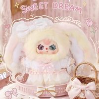 Meilleures ventes 100% authentiques 6 pièces/ensemble Baby Three Flower Field Messenger Blind Box Vinyl Plush Dolls Lovely Mini Rabbit Keychains