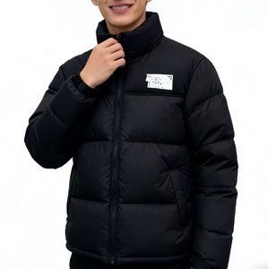 Chaqueta para Hombre con Estampado de Letras, Estilo Urbano, Cuello Alto, Acolchada de Algodón, Gruesa, de Moda para Invierno - Product Image 5