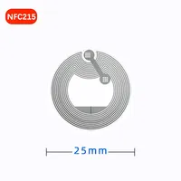 Étiquette autocollante NFC Ntag215, 13.56MHz, ISO14443A, étiquette RFID auto-adhésive, carte électronique NFC ronde programmable pour jeu, 50/100 pièces