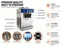 Machine à crème glacée molle 690PCS/H, 3 saveurs, type Pasteur, de table, prix usine
