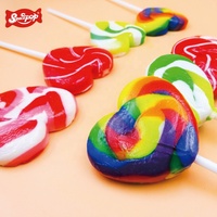 Valentijnsdag Bekentenis Regenboog Lolly Voor Kinderen Harde Textuur Hart Ster Vorm Fruitige Smaak Kleurrijke Art Deco Coating Doos