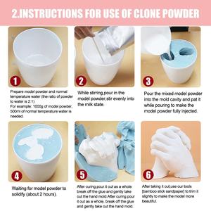 Polvo clonado de yeso de alta calidad Nicro para parejas de bricolaje, niños, Pie, Mano, modo 3D, regalos de recuerdo, artesanías de arcilla de aniversario únicas - Product Image 4