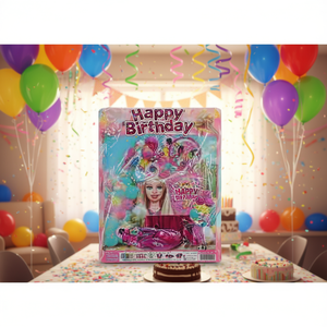Set di decorazioni per feste di compleanno, oggetti di scena in plastica, stampa digitale, facile da montare, per bambini di 5-7 anni, occasione di compleanno - Product Image 2