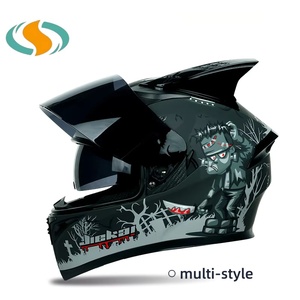 Nuevo Casco Integral de Motocicleta Más Vendido con Visera de Espejo y Cuernos en Varios Colores y Diseños, Material ABS, 1 Año de Garantía - Product Image 5