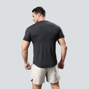 Camisetas Deportivas para Hombre, Cuello Redondo, Gimnasio, Alta Elasticidad, Secado Rápido, Diseño de Dobladillo Curvo - Product Image 3