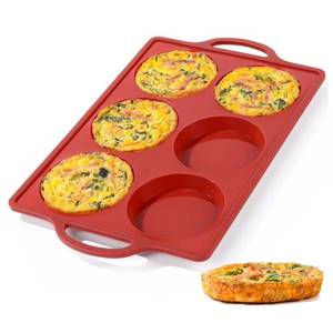 MUYULINS Factory Moule à gâteau et à muffins en silicone grand format, 6 cavités rondes, antiadhésif, sans BPA, avec cadre métallique renforcé, certifié LFGB - Product Image 1
