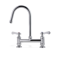 Robinet de cuisine moderne très répandu de 8 "en acier inoxydable 304 laiton à double poignée monté sur pont mitigeur chaud/froid Sense 3 ans
